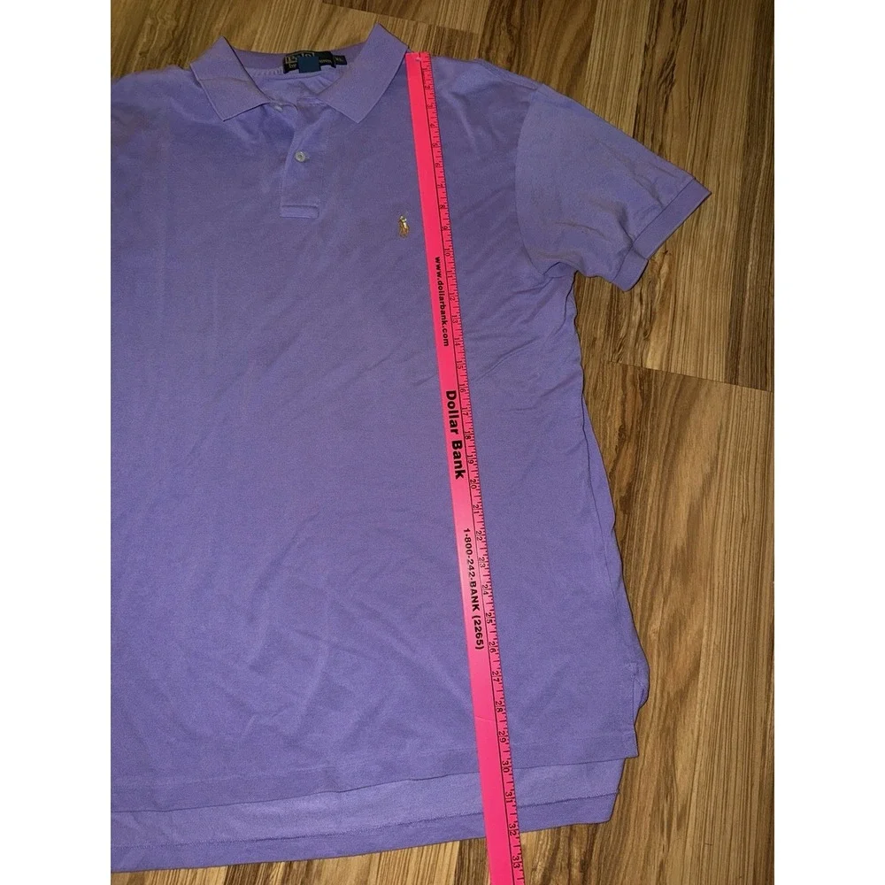 VTG 90s Ralph Lauren Men's XL Polo Shirt Purple Flesh Pony Cotton